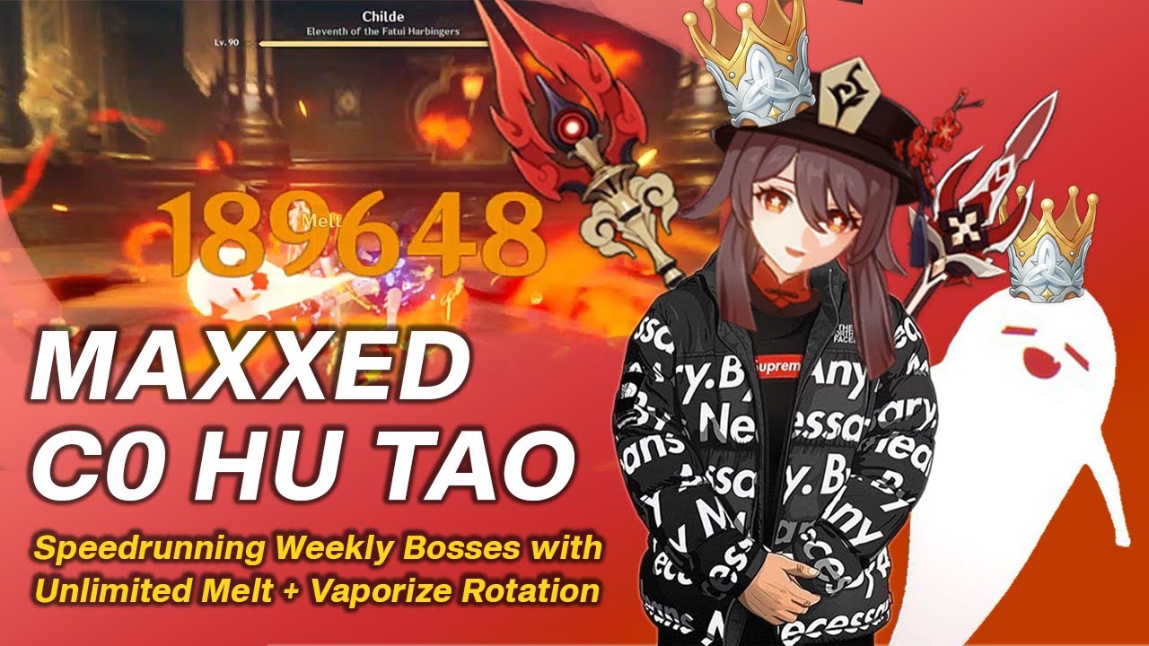 [ALMOST] Double CROWNED C0 HU TAO vs. Speedrunning Weekly Bosses (w/ Melt & Vaporize Rotation Comp)