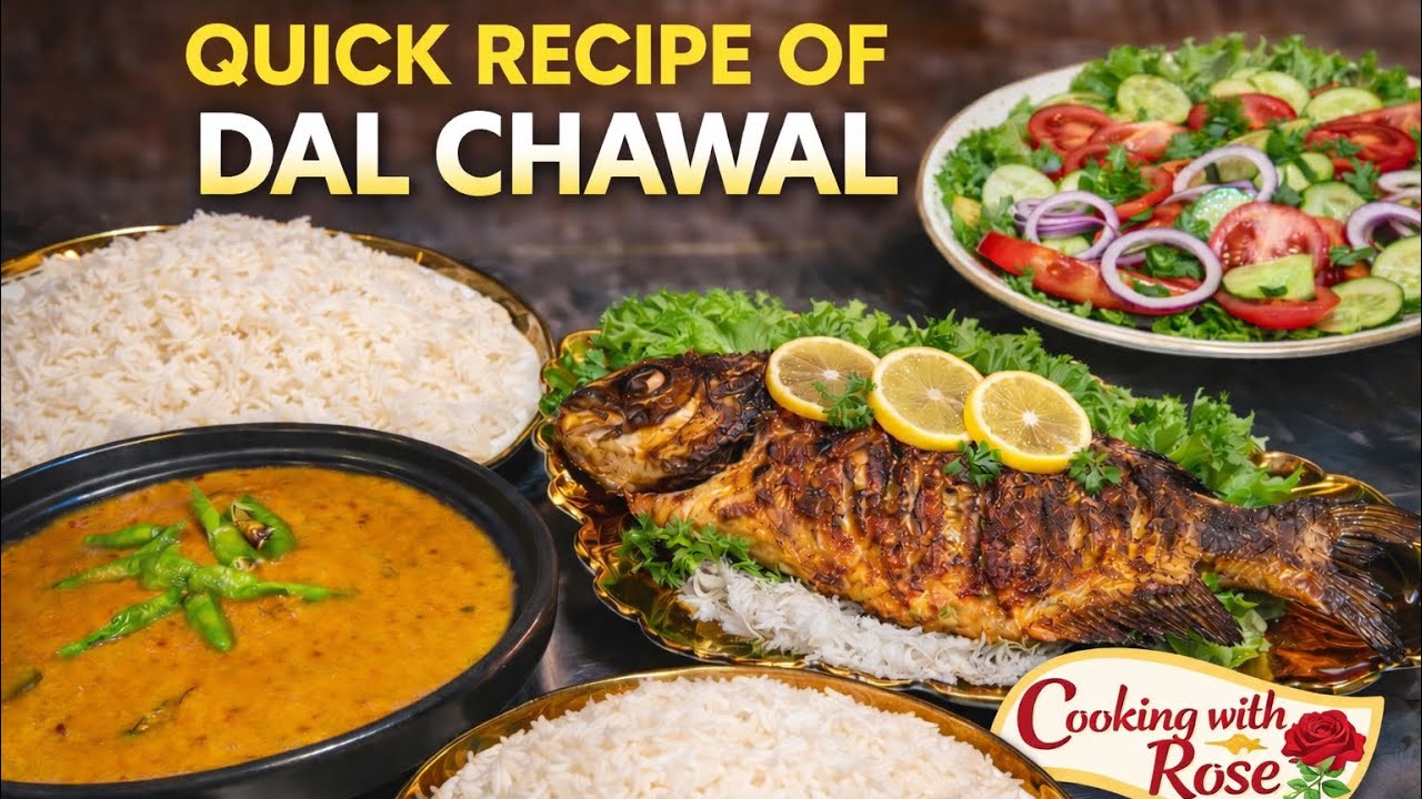 Perfect Daal Chawal recipe | Rice ,lentil curry +fried fish +kabab| The best Dal Chawal recipe |