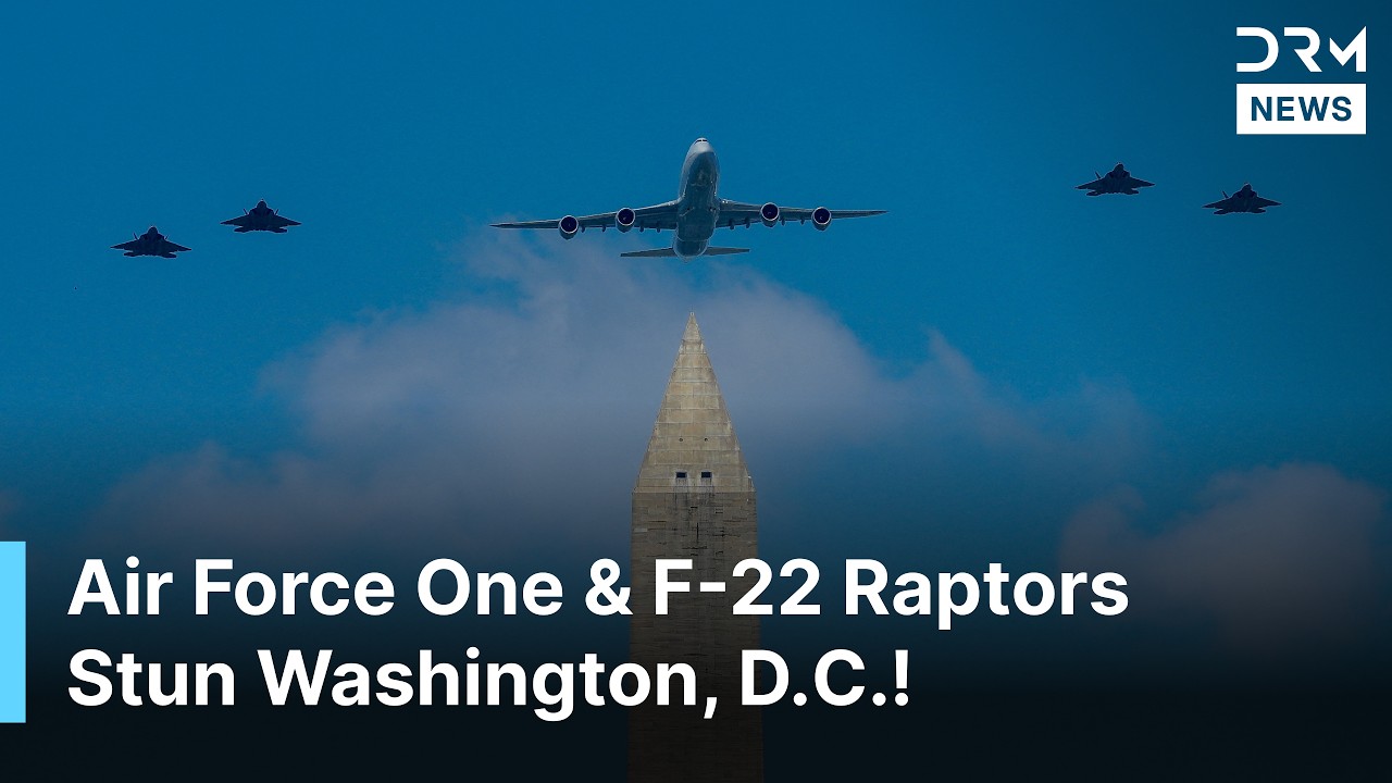 Air Force One Flyover with Four F-22 Raptors | USA 250 Independence Day Celebration | AQ1Z