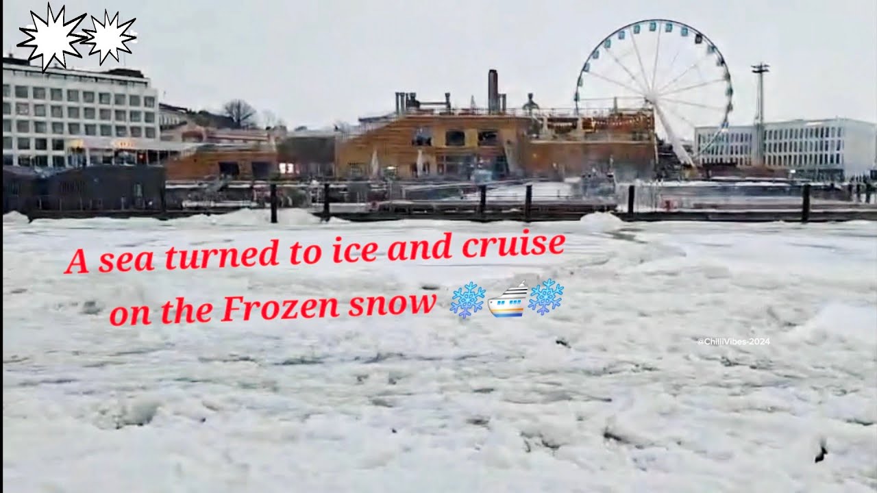 A Sea turned to ice & cruise🛳 on frozen snow - Finland 🇫🇮 