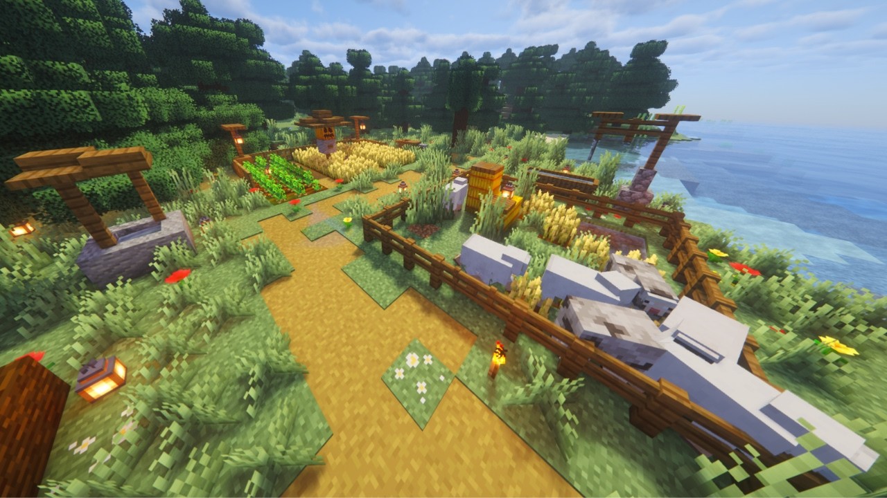 Building a Cozy Farm in Minecraft Survival 🌾 (No commentery)