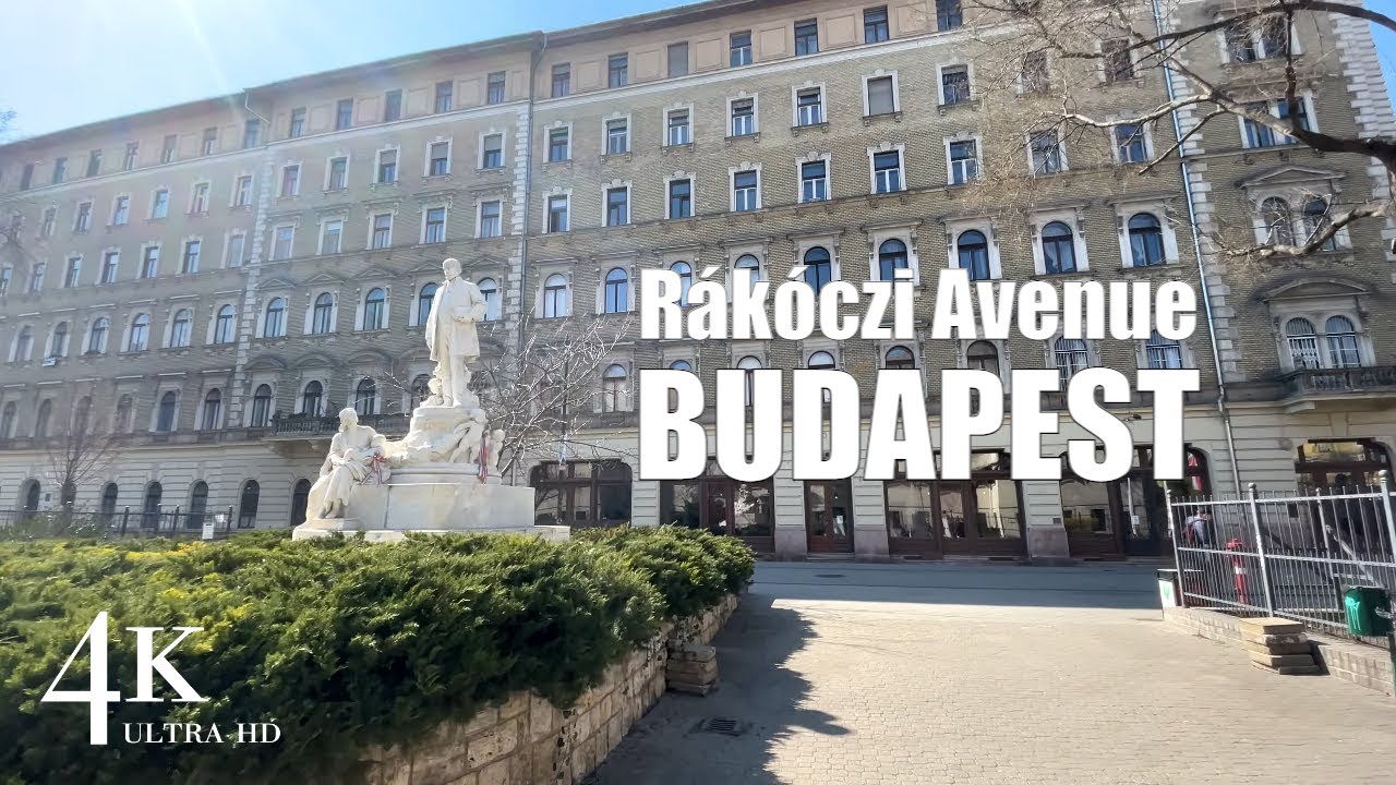 [4K UHD 🐇] Budapest Walking Tour: Rákóczi Avenue and Budapest Keleti (Eastern) station