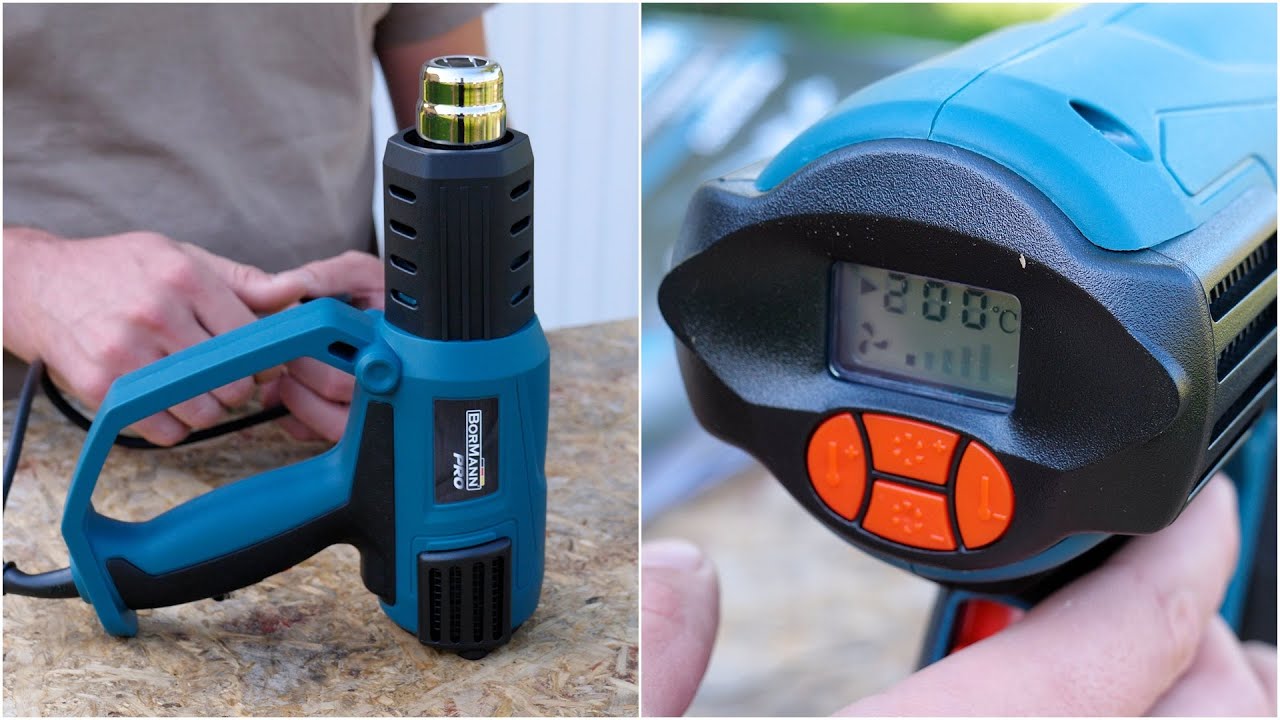 Suflanta cu aer cald gama PRO! Multe accesorii, 650 grade si ecran digital BorMann Pro BHG3100