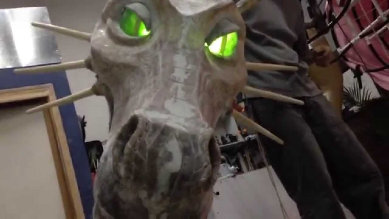Shrek Dragon inspired television movie prop mechanical puppet creative workshop