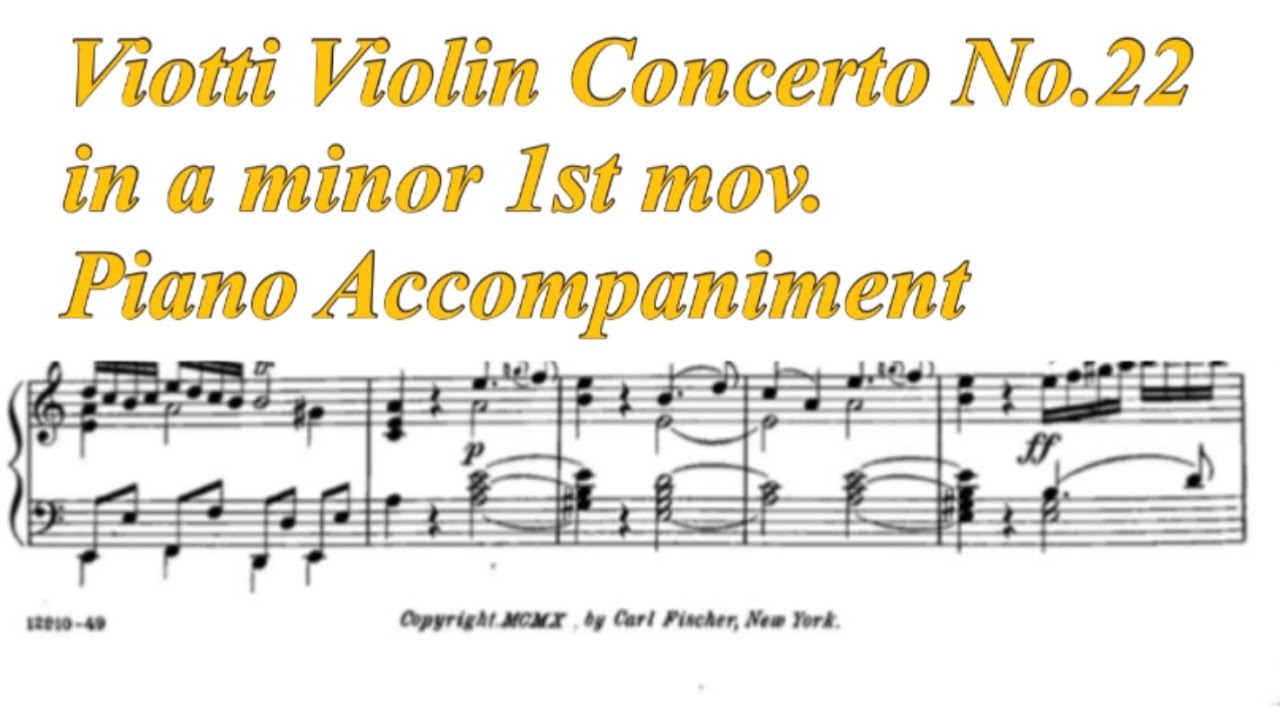 [In Tempo]Viotti Violin Concerto No.22 in a minor 1st mov. Piano Accompaniment (before Cadenza)