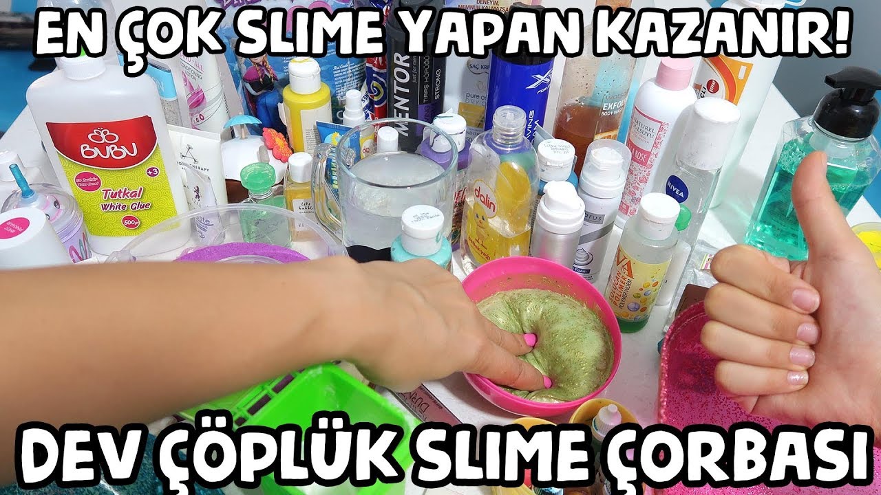 Yeni Slime Yap ÇÖPE AT ÇÖPLÜK SLİME VŞDEOSU Dev Çöplük Slime Çöplük Slaym Bidünya Oyuncak🦄