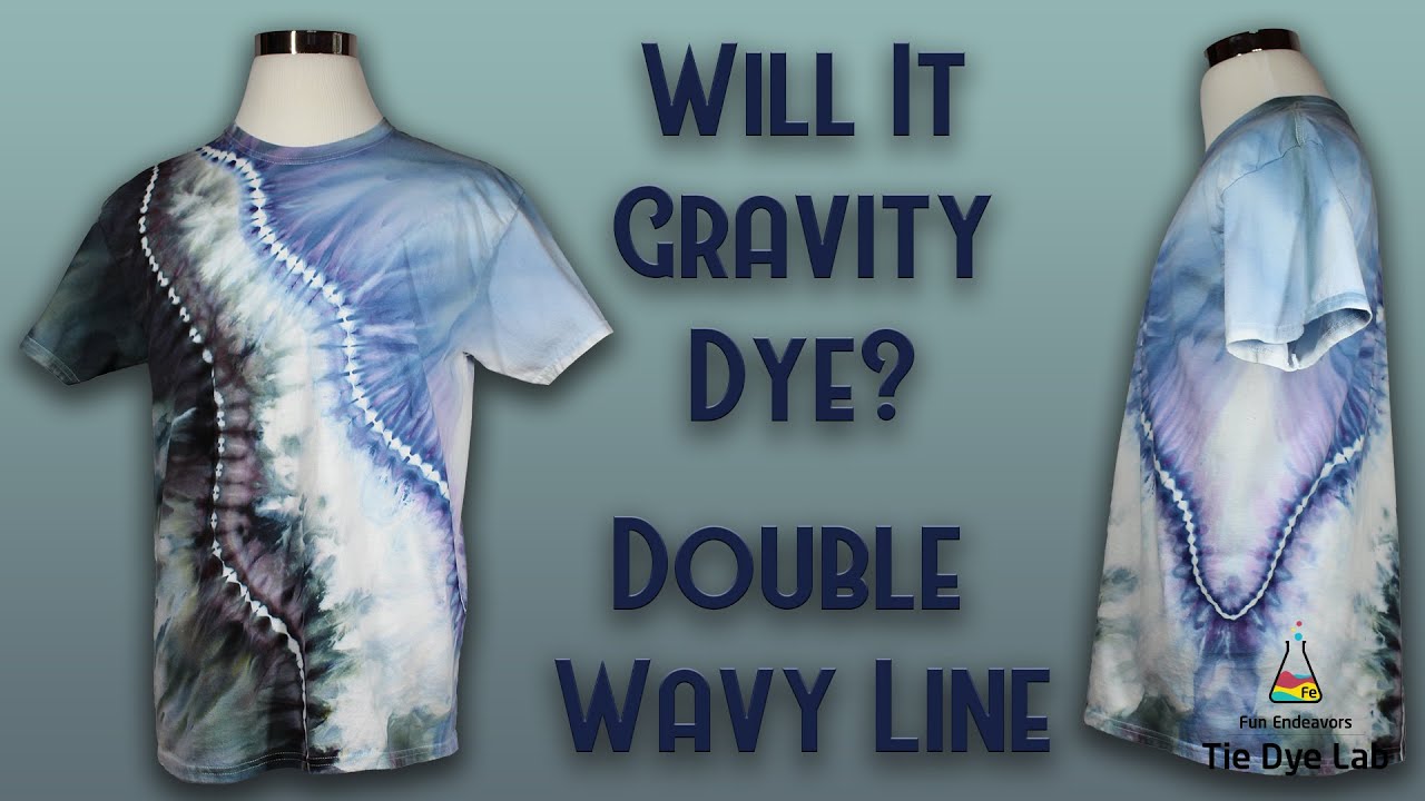Tie Dye Designs:  Double Wavy Lines Gravity Dye (Dark Before The Dawn)