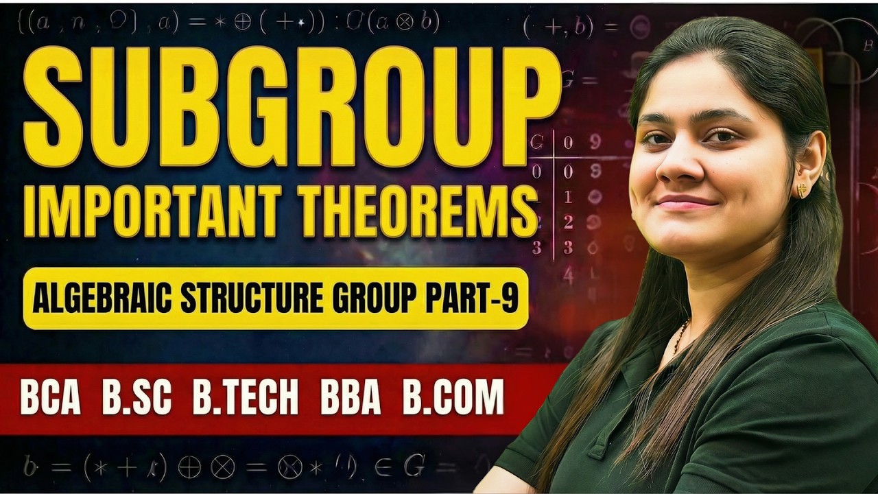 🔥Subgroup|Important Theorems|Group Theory|BCA|B.SC|B.TECH|BBA|B.COM|Dream Maths