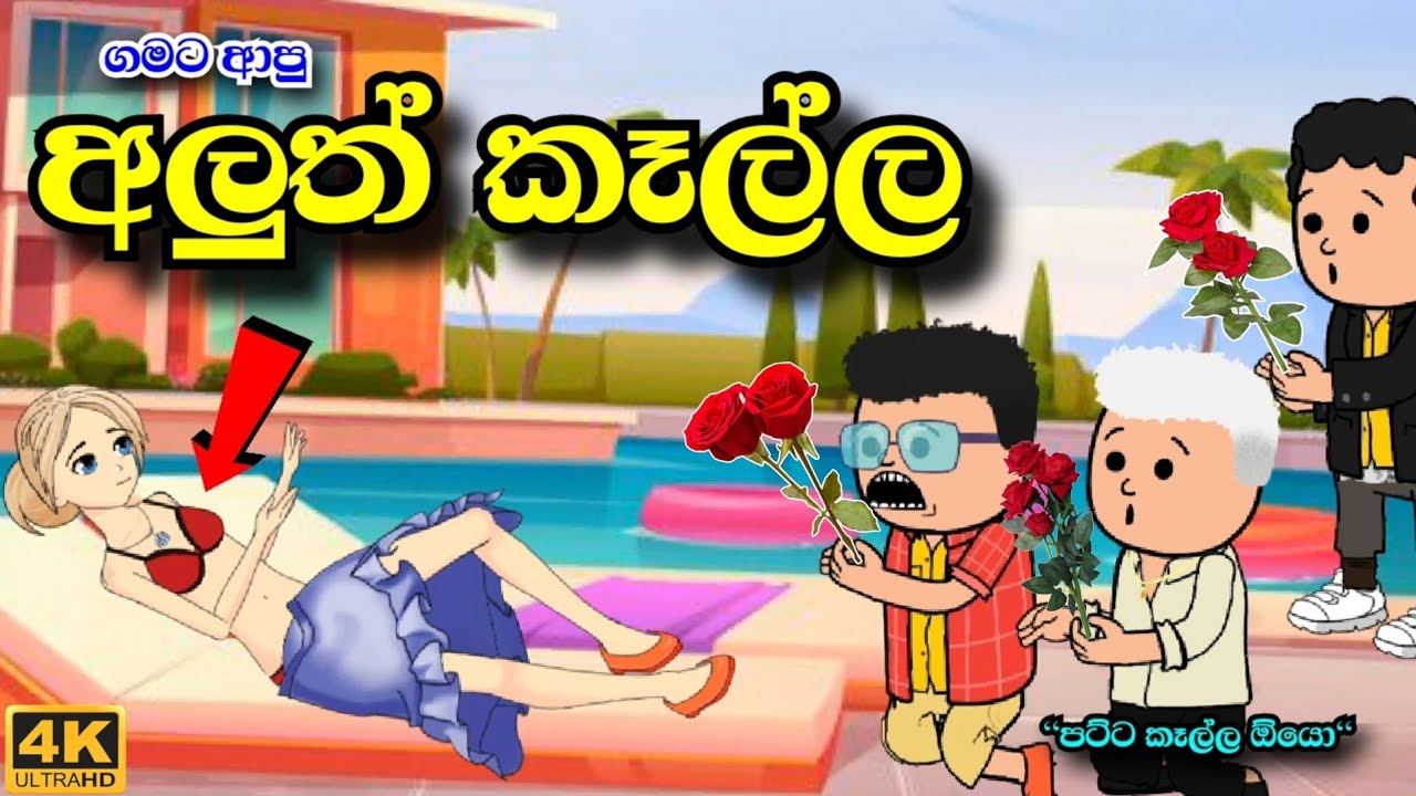 අලුත් කෑල්ල | Gamata apu aluth kalla | sinhala cartoon | sinhala  new cartoon #madutoon