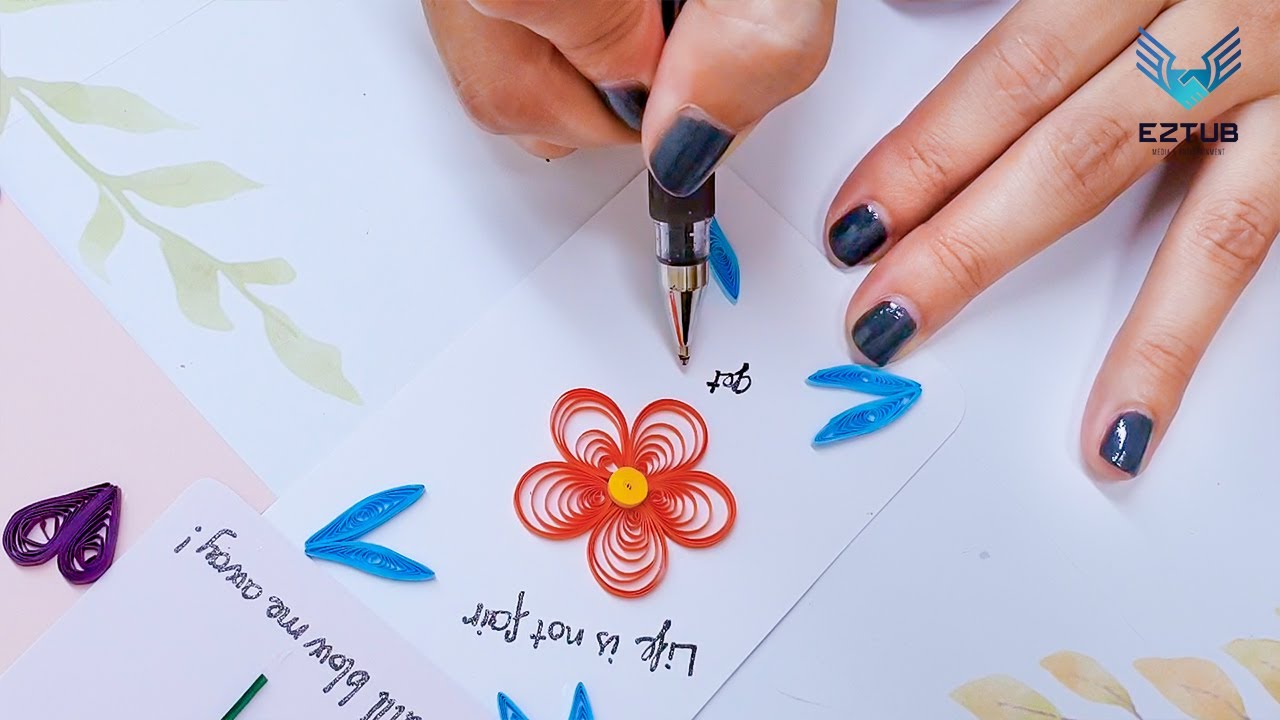 JFRL17 Summary of Tutorial Decoration Quilling Orange Flower Pattern