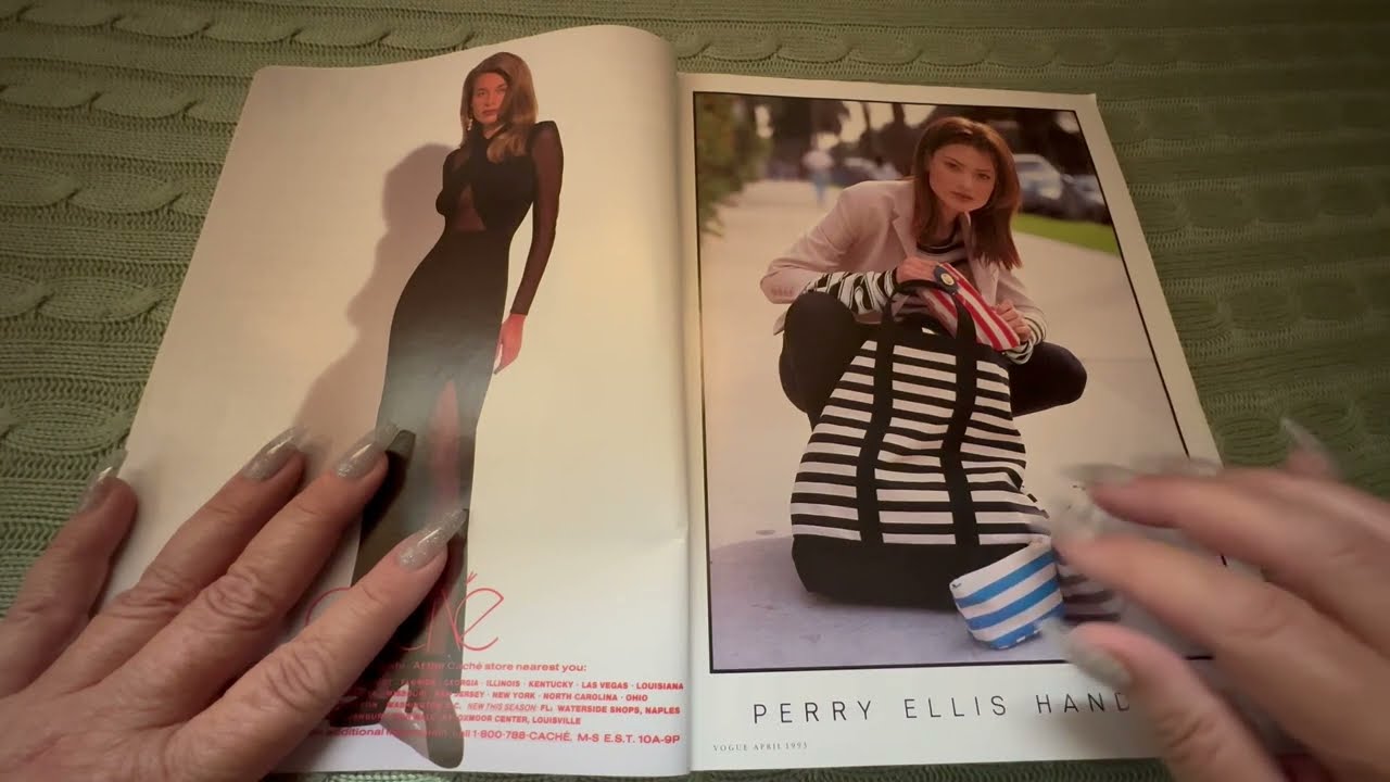 1990s VOGUE Magazine Super Models 💕 ASMR Whispering Flip Page Turning
