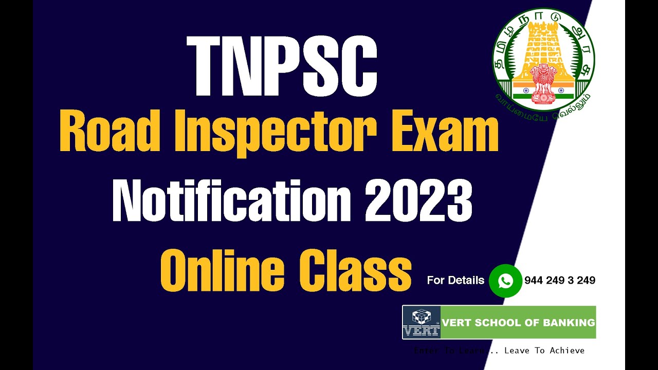 TNPSC Road Inspector Notification 2023 | Full Details in Tamil | Online Class for Road Inspector