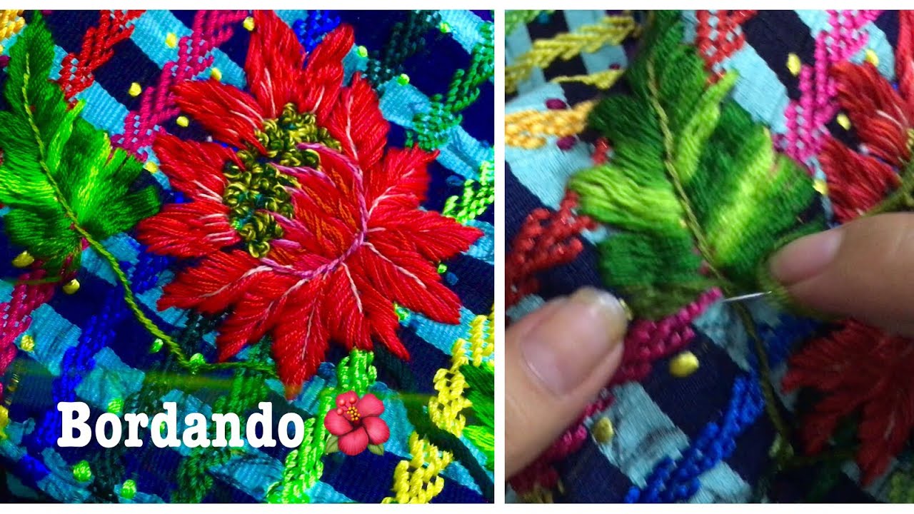BORDADO A MANO|  Haciendo una HOJA 🍁 🌺