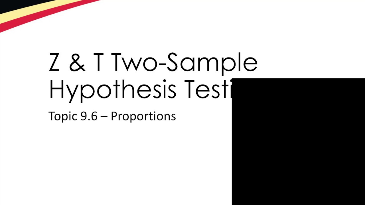 9.6: Two-Sample z for Proportions