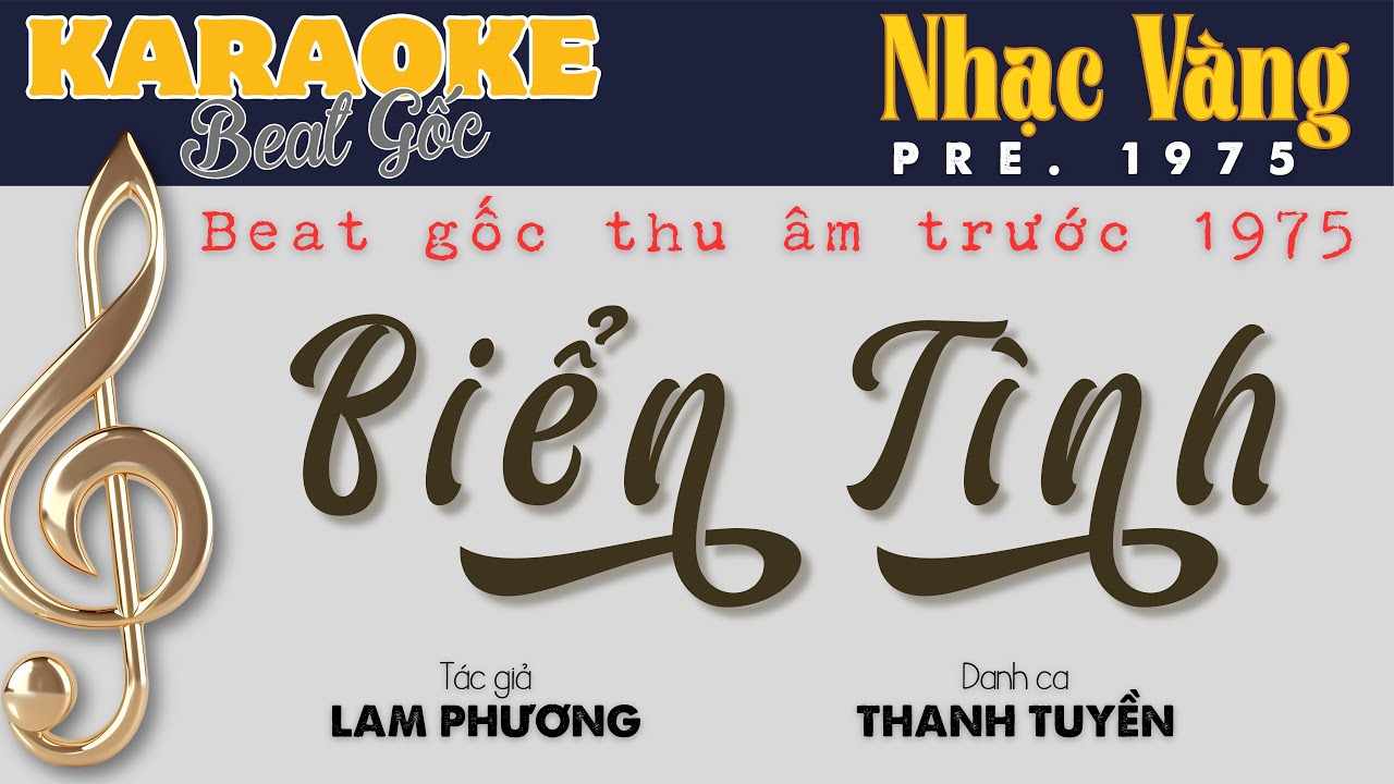 BIỂN T&Igrave;NH (Karaoke | Beat gốc Pre.75 | T&aacute;c giả: LAM PHƯƠNG | Ca sỹ: THANH TUYỀN)