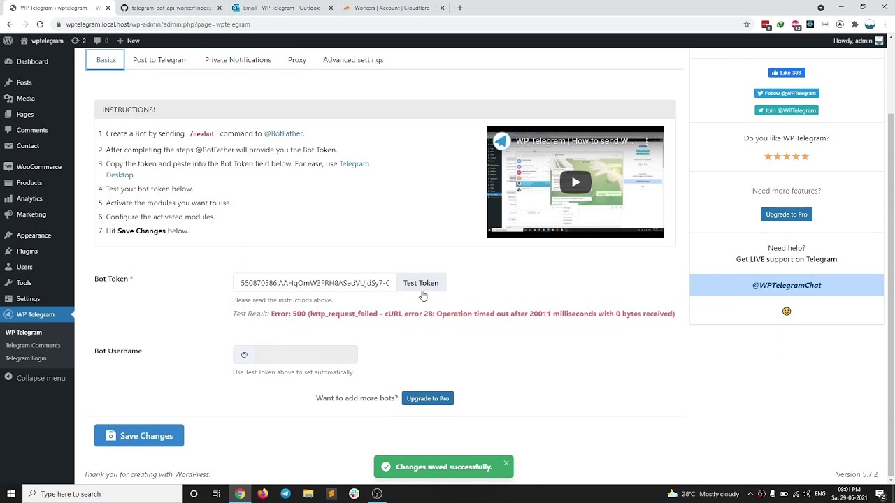 WP Telegram | How to bypass the ban on Telegram by web hosts using CloudFlare workers