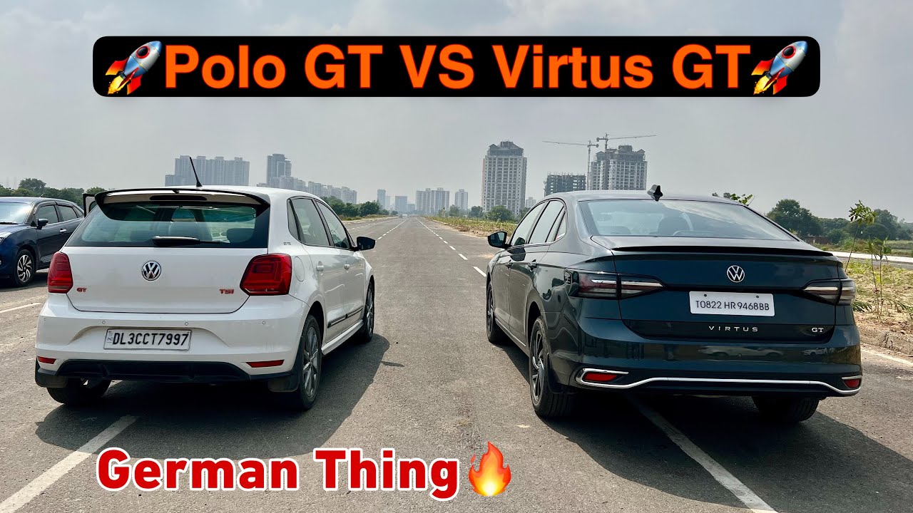 Volkswagen Polo GT VS Volkswagen Virtus GT Drag Race🔥| German😎                #vw #polo #dragrace