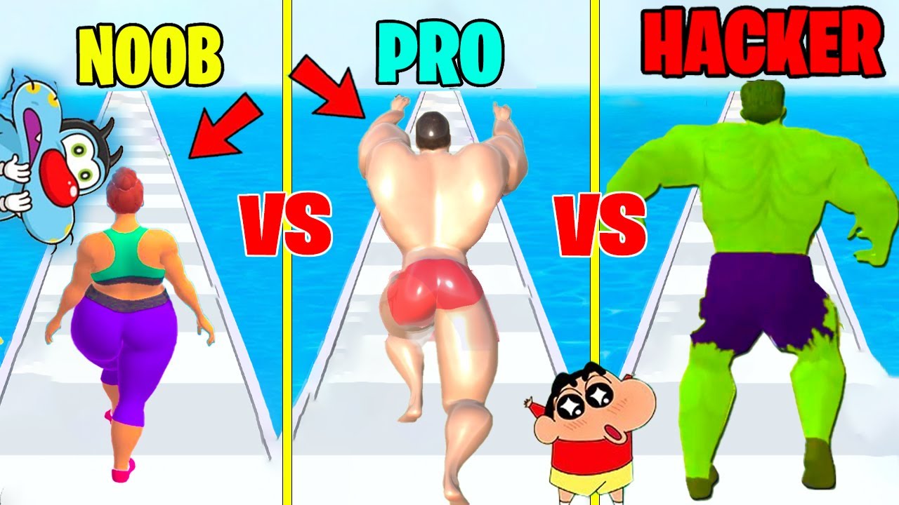SHINCHAN & OGGY BECOME THE STRONGEST BODYBUILDER BUT FRANKLIN BECOME WEAKEST l NOOB vs PRO vs HACKER