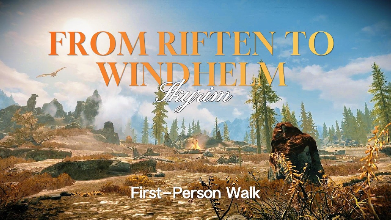 Skyrim Walk: Autumn Riften to Snowy Windhelm (40 Min Journey)