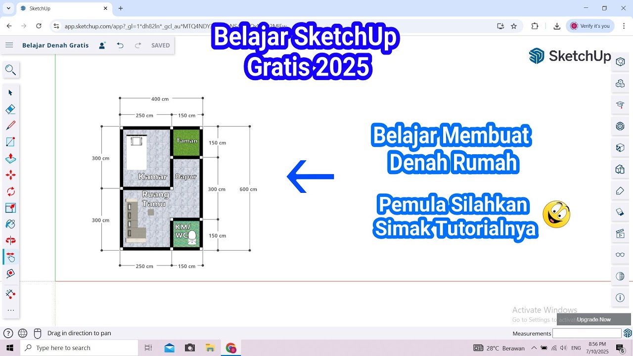 Belajar SketchUp Gratis 2025 || Belajar Membuat Denah Rumah
