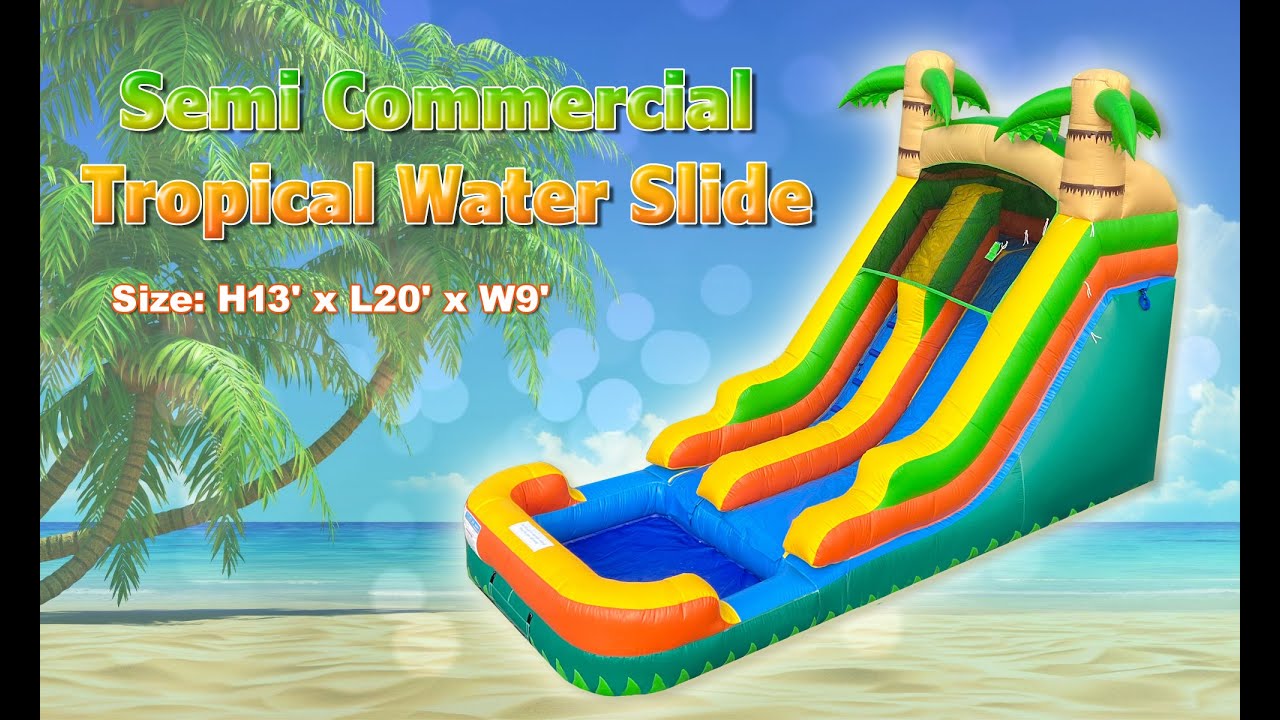 Semi Commercial Tropical inflatable Water Slide