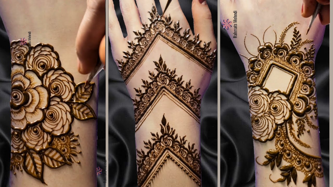 Top 3 stylish back hand mehndi design | easy & simple mehndi design | mehandi ka design | mehndi.