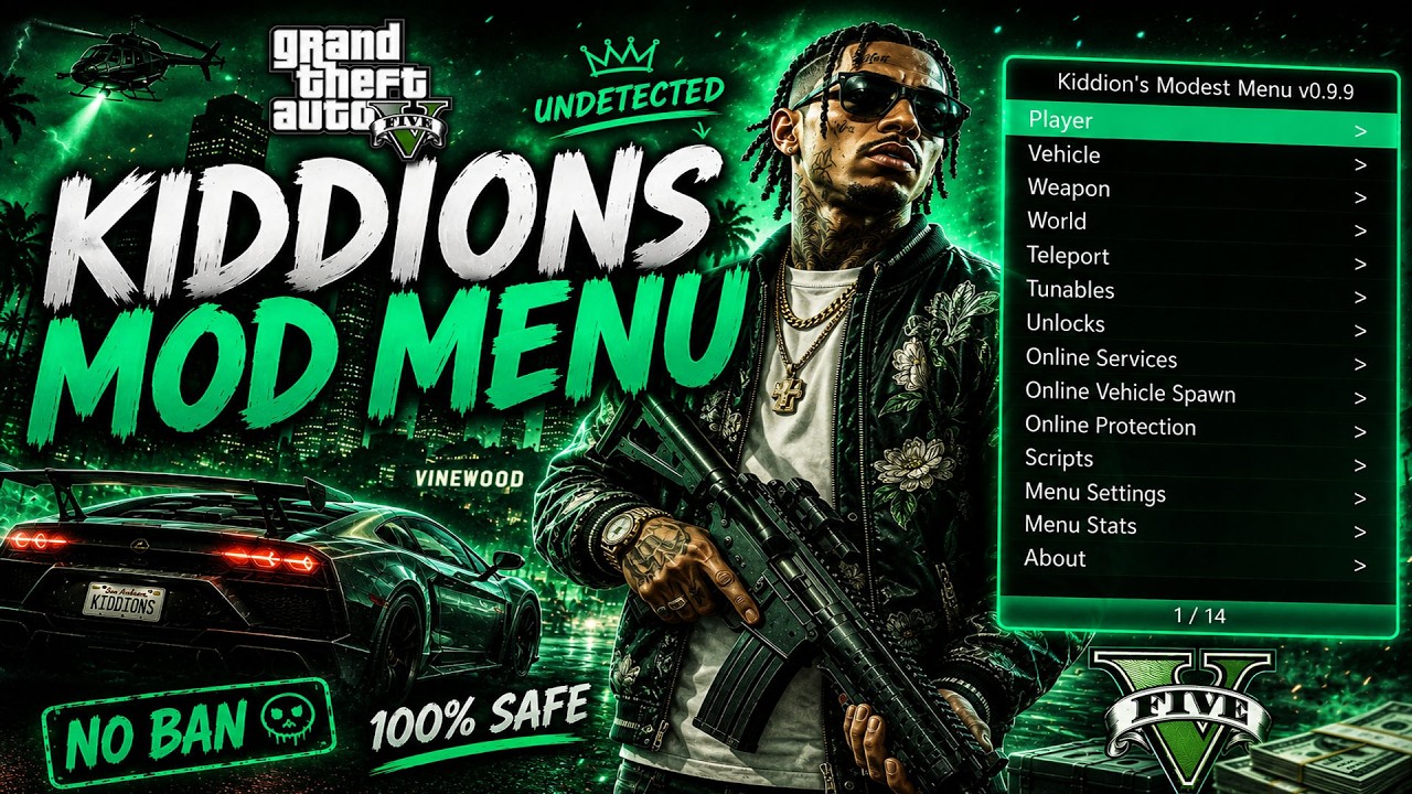 [NEW] GTA 5 Mod Menu PC 2026 / Free Kiddions Cheat, Money Hack & Online Mods (WORKING)