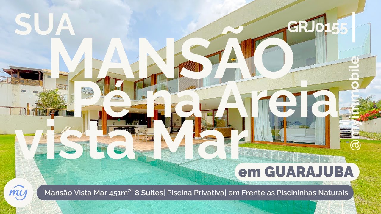 Guarajuba| Mansão Vista Mar 451m²| 8 Suítes| Piscina Privativa| em Frente as Piscininhas Naturais