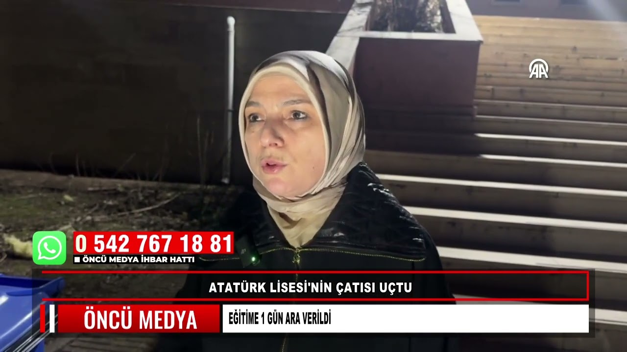 ATATÜRK LİSESİ'NİN ÇATISI UÇTU