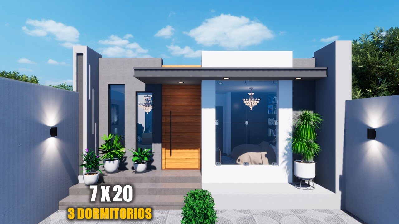 HERMOSA CASA PEQUEÑA Y MODERNA 7X20 | TRES DORMITORIOS | JMC ARQUITECTURA (2023).