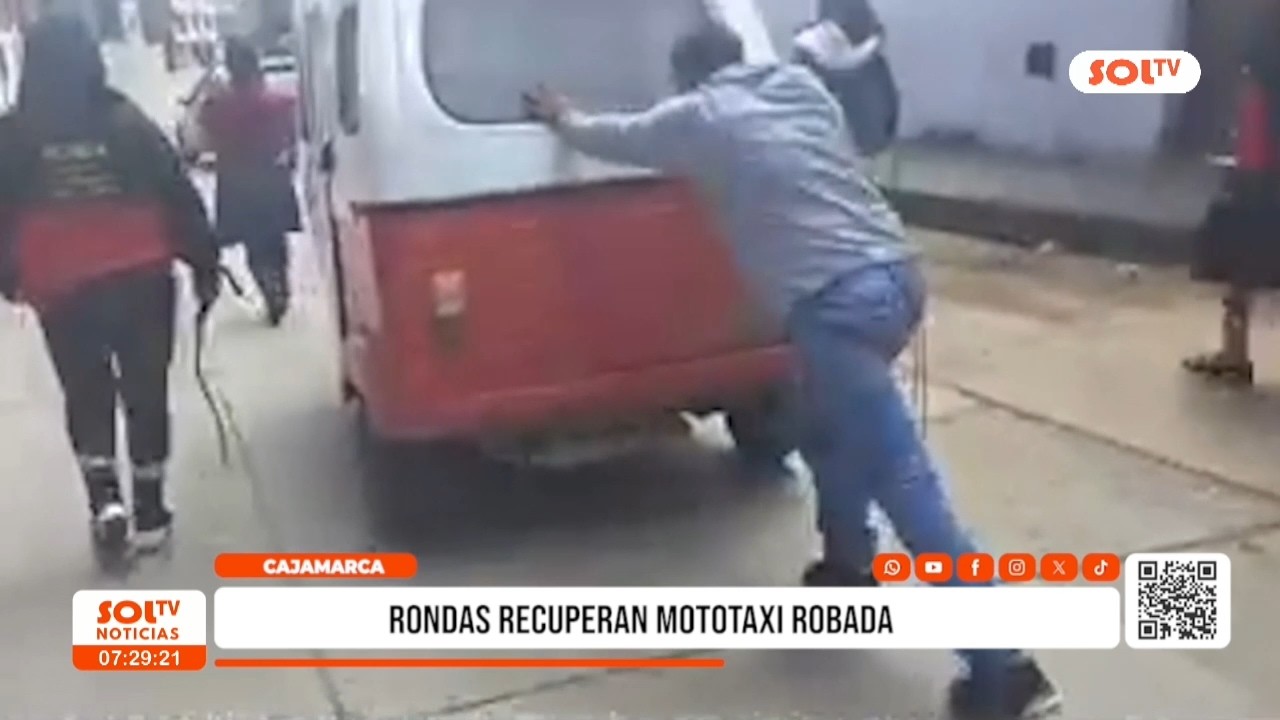 Cajamarca: rondas recuperan mototaxi robada