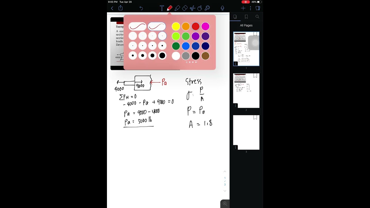 Simple Stress: Axial Stress Ex1 Part 2 of 2