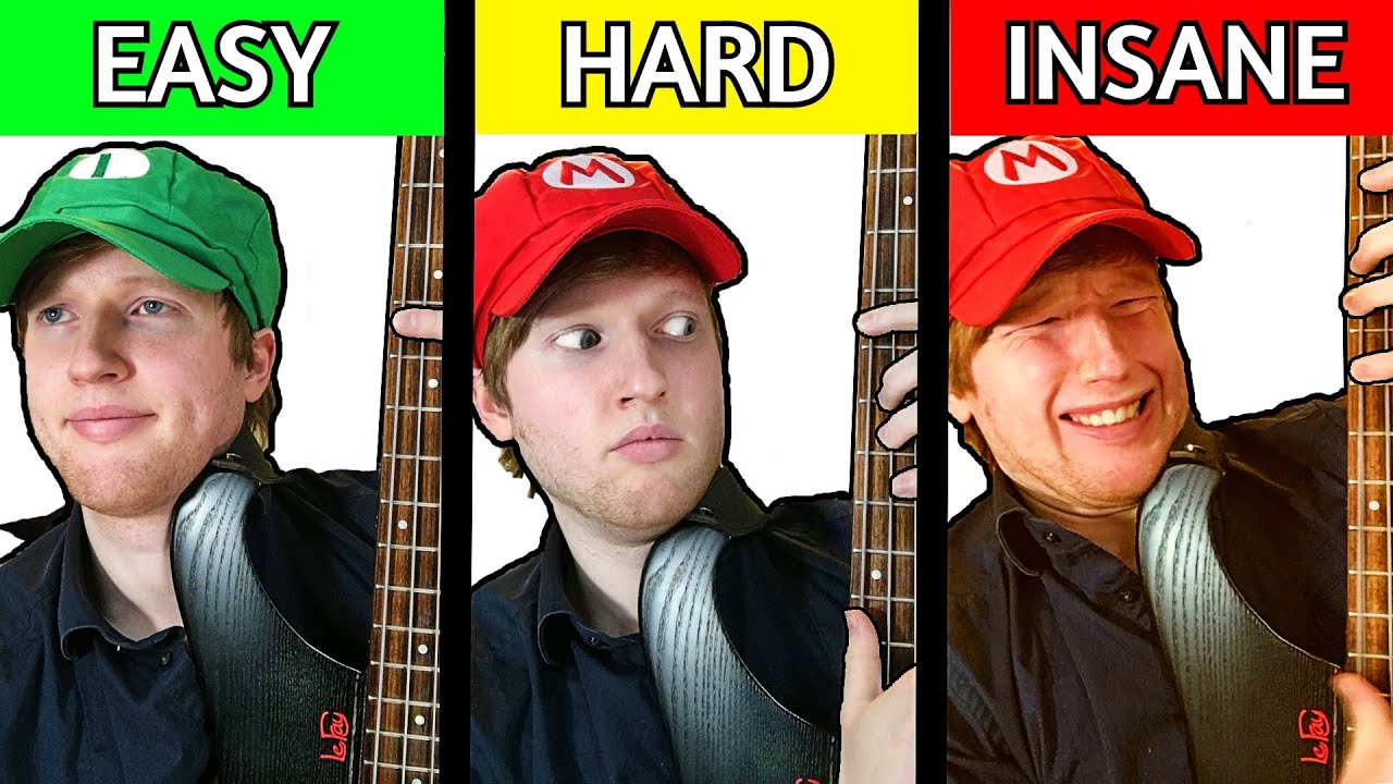 SUPER MARIO THEME - Ten Levels Of Difficulty (Bass)