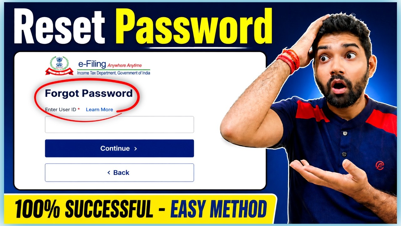 Income tax (ITR) password reset on e filing portal 2026  Income tax Forgot password