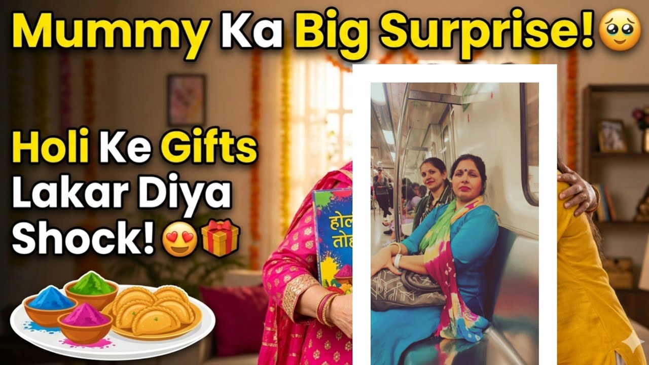 Mummy ka unexpected surprise visit! 🏠 Holi ki taiyari shuru ho gayi 🌸#HoliSurprise #MummyVisit 