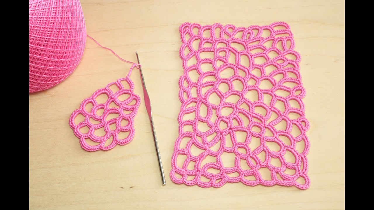 Вязание крючком УЗОР СЕТОЧКА обвязанная столбиками без накида crochet
