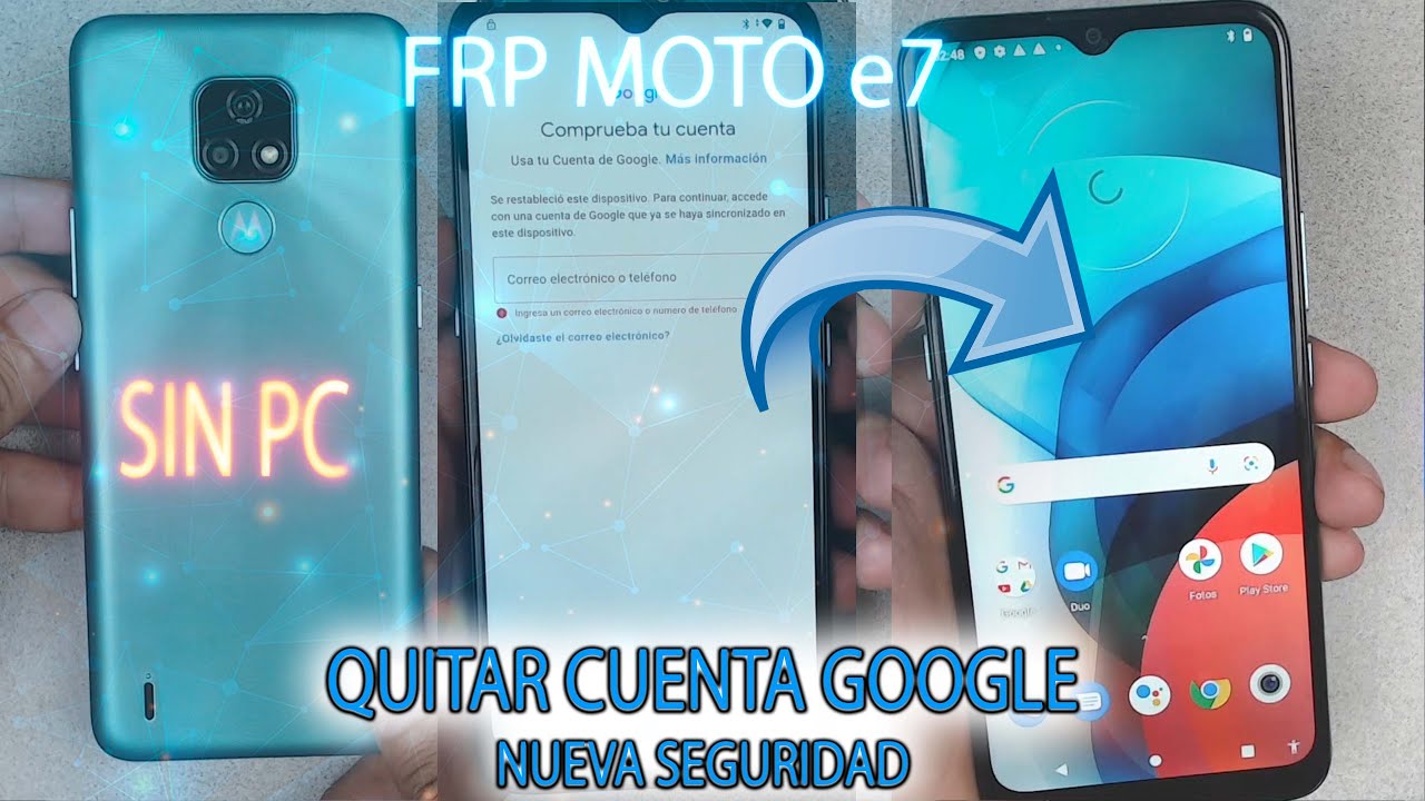 FRP Moto e7 como quitar CUENTA GOOGLE METODO ACTUALIZADO SIN PC funcional para otros MOTOROLA