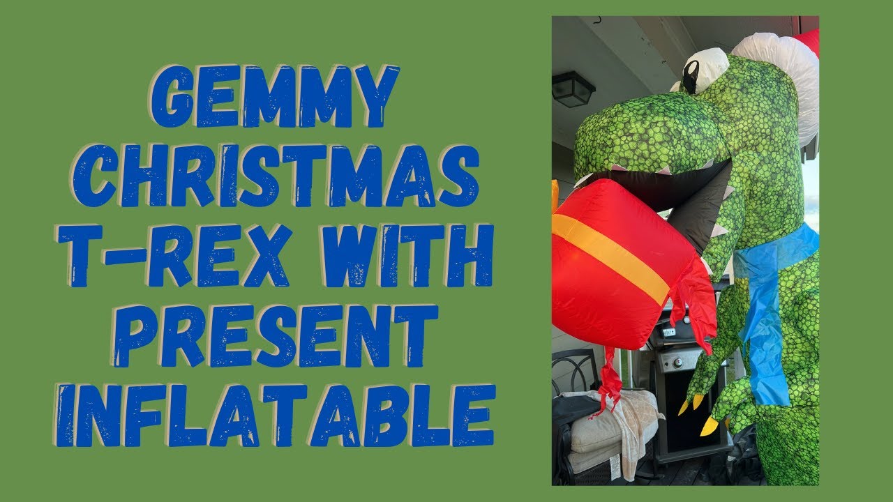 Gemmy Airblown Christmas T-Rex with Present Inflatable (Non-Animated) Unboxing Review Wal-Mart 2021