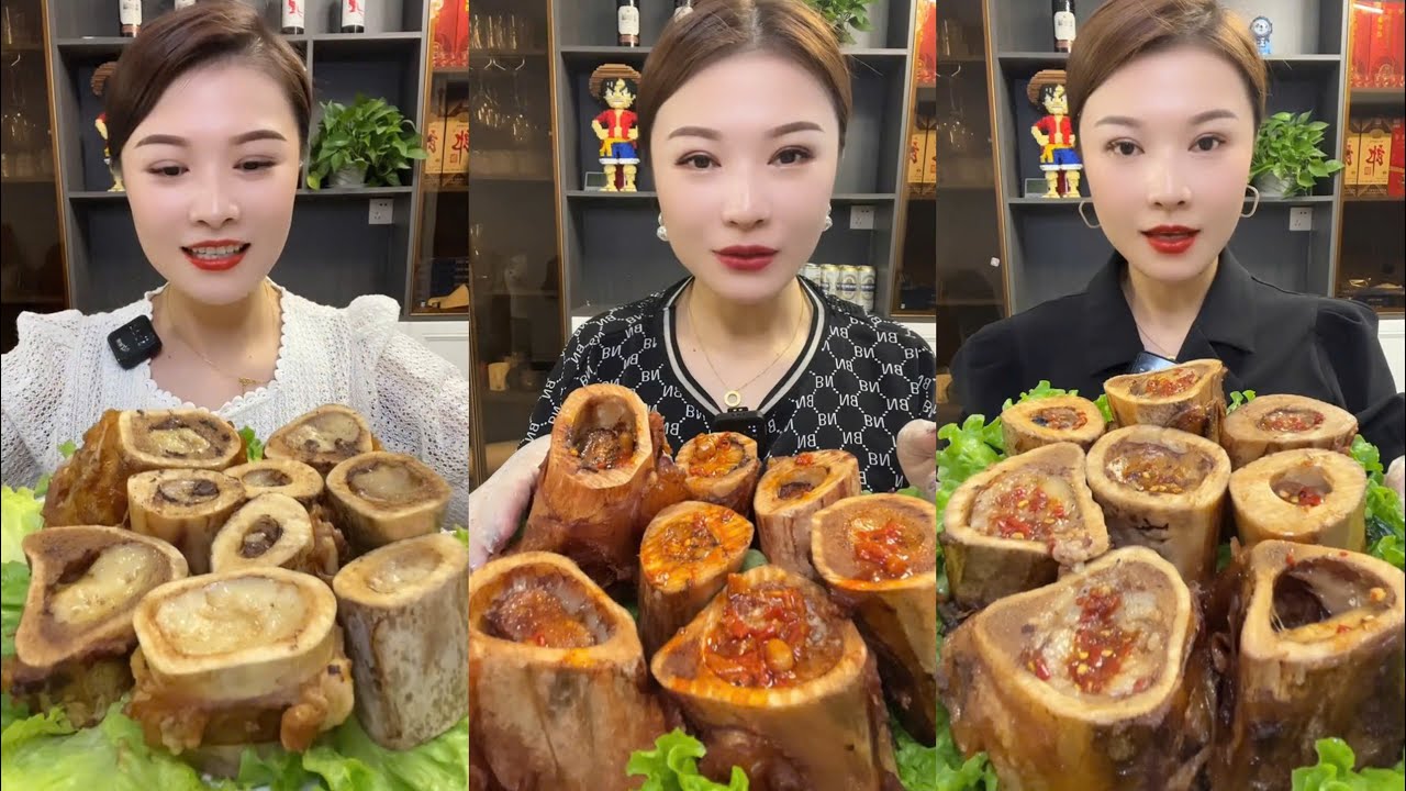 Mukbang bone marrow asmr- 牛骨髓 - 쇠고기 골수 - 牛骨髄 - th&aacute;nh ăn tủy xương #2108  Jin Jin Official