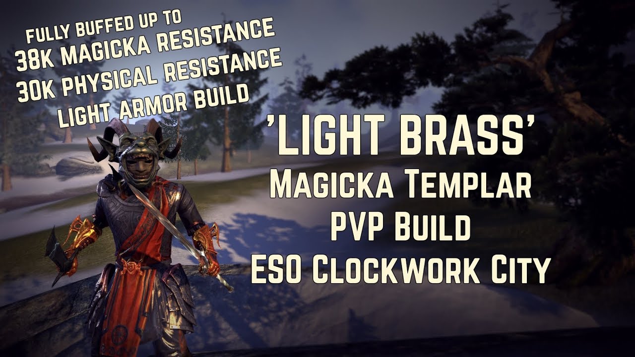 'Light Brass' | Tanky Magicka Templar light Armor PVP Build | ESO Clockwork City