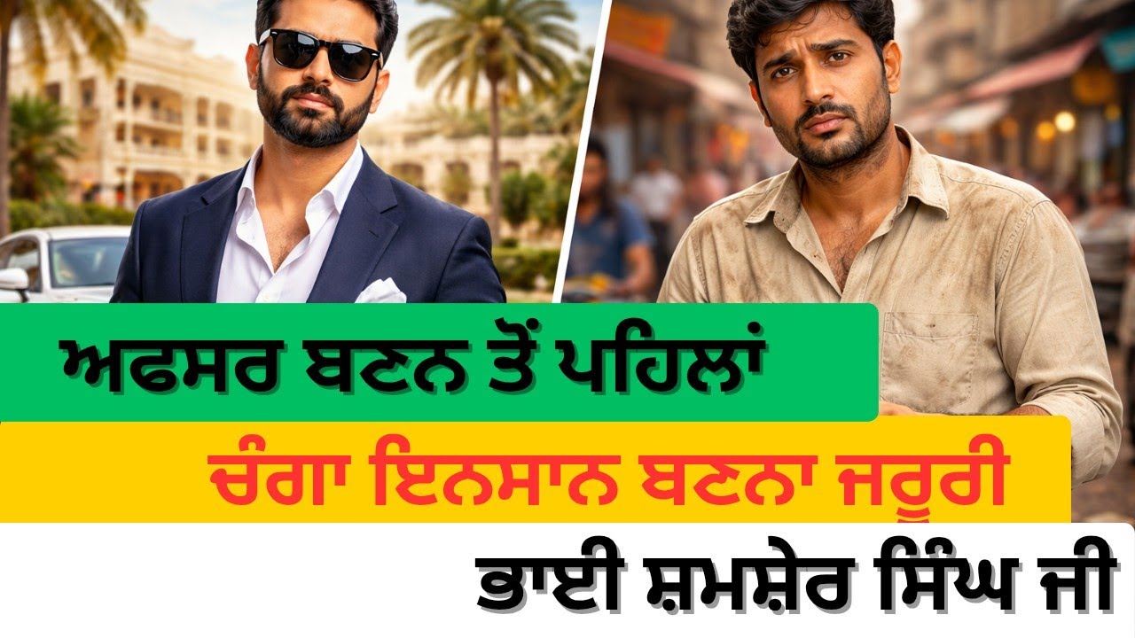ਅਫਸਰ ਬਣਨ ਤੋਂ ਪਹਿਲਾਂ , ਚੰਗਾ ਇਨਸਾਨ ਬਣਨਾ ਜਰੂਰੀ ਹੈ | ਭਾਈ ਸ਼ਮਸ਼ੇਰ ਸਿੰਘ  @DesiPunjab92 