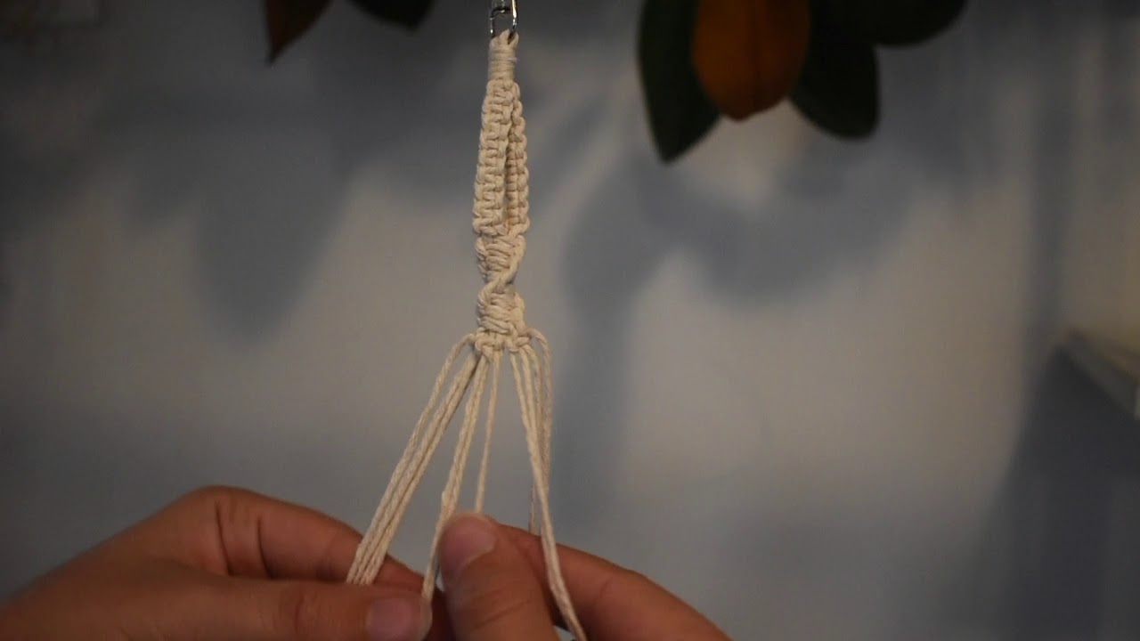 Macrame Wrapped Crystal Keychain