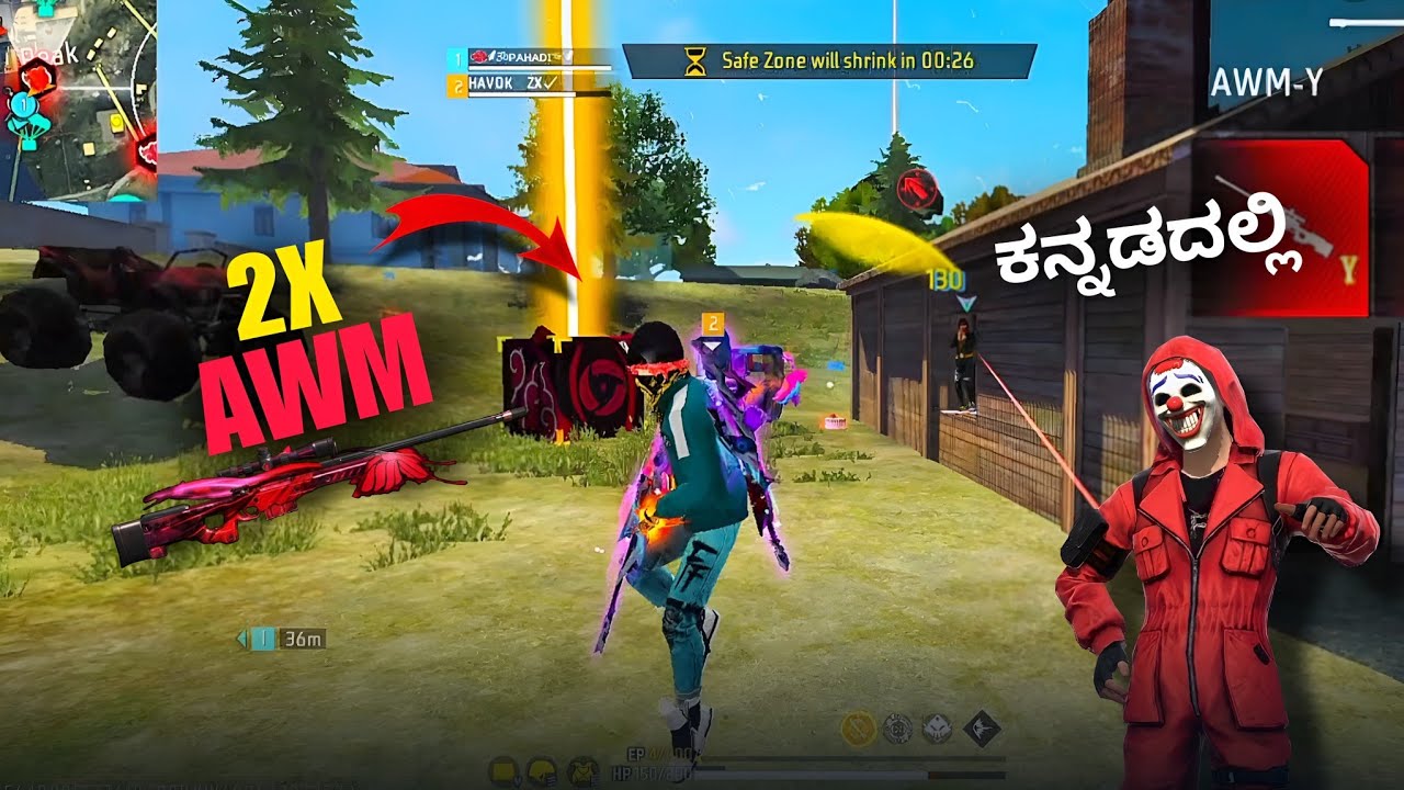 Double Awm In Br Rank 😱 Garena Free Fire Kannada || #freefire #kannada #thedd #volter 
