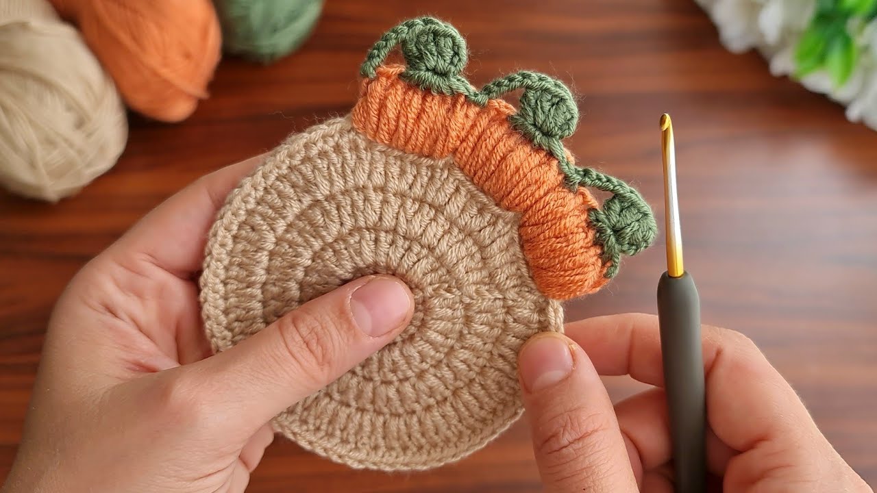 Very Easy Crochet Pumpkin Coaster for Beginners | Fun Fall Craft Tutorial
