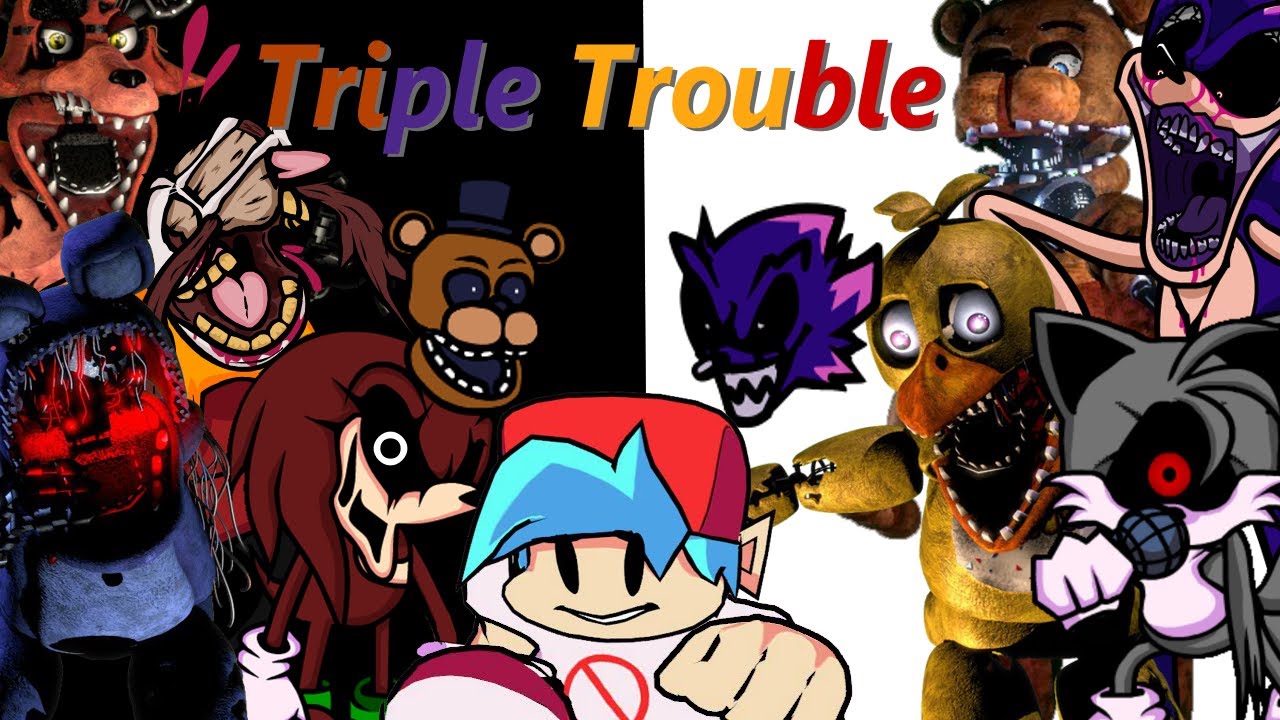 🎶Fnf Triple Trouble !METAL VERSION! But The Withered Animatronics Sing It.🎶