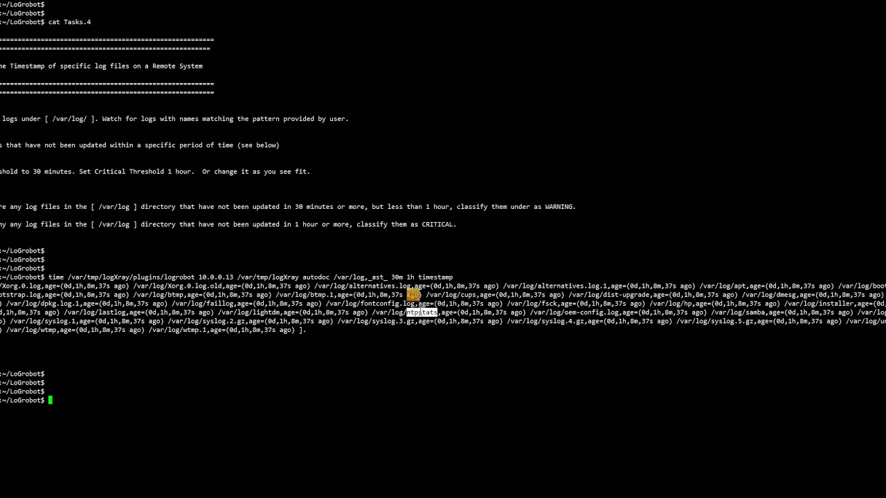 monitor timestamp of single log files
