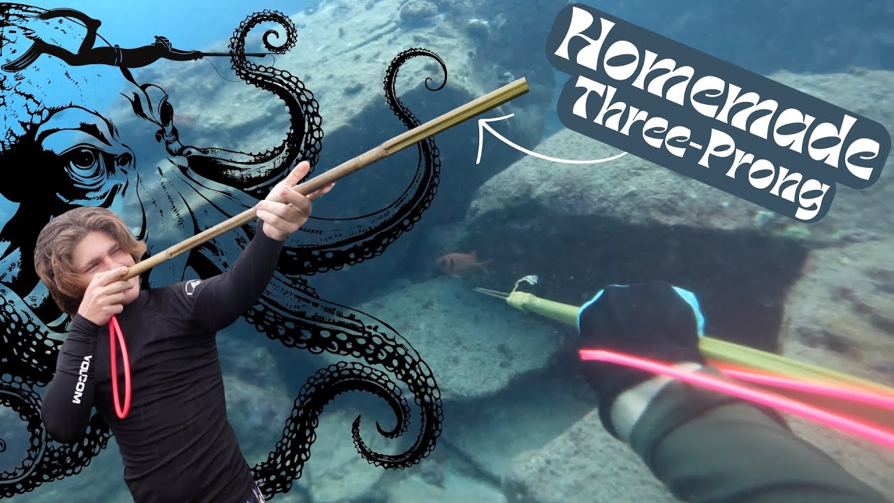 Spearfishing with Homemade Three-Prong | HAWAII