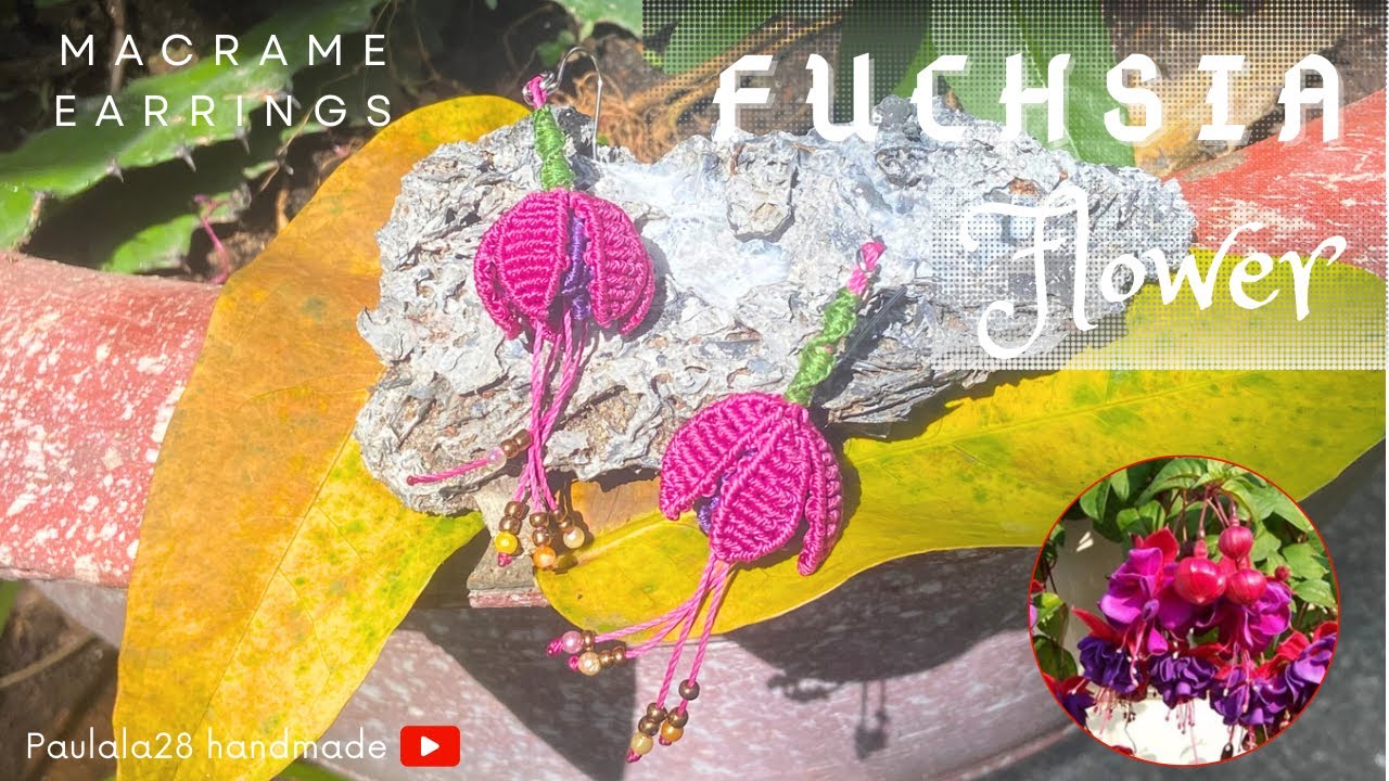 How to make Fuchsia(flower) earrings • Hoa tai 귀걸이 brincos 耳环 pendientes イヤリング कान की बाली | DIY