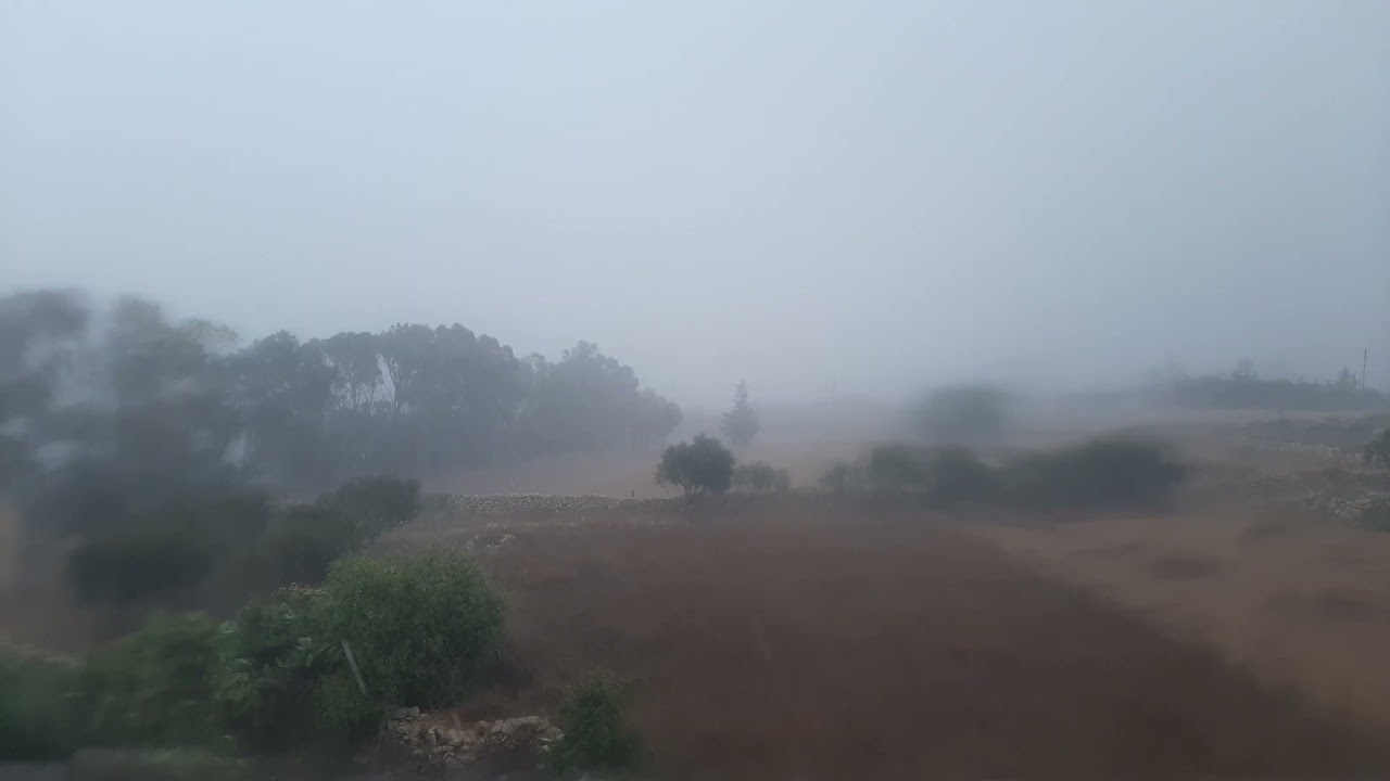 Rain storm in Mosta, Malta