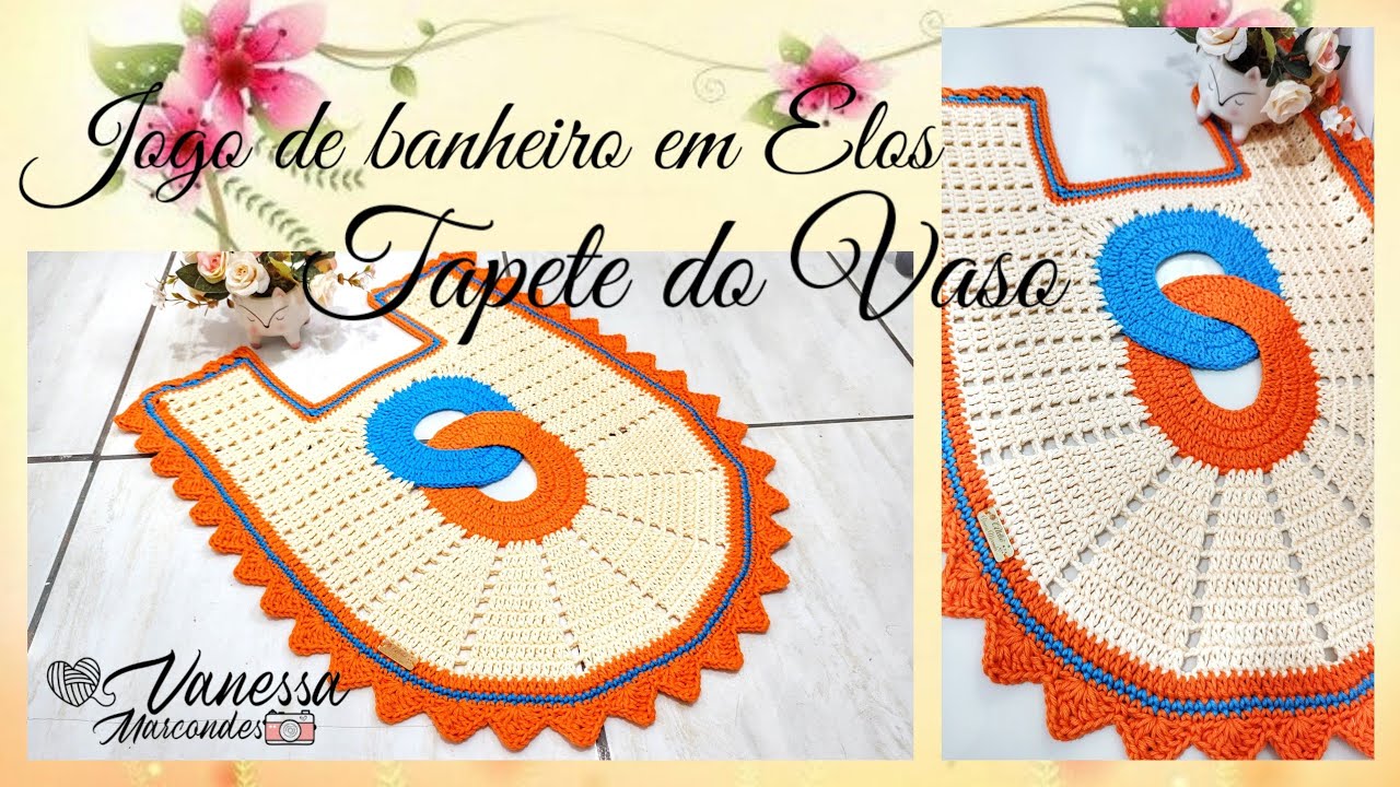 🧡 Jogo de banheiro Em elos/ tapete do vaso 🧡. Por Vanessa Marcondes